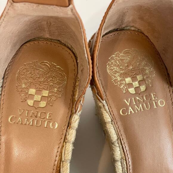 Vince Camuto Women's Leera Espadrilles Wedges Ankle Strap Sandals size 7.5 Tan - Picture 9 of 15